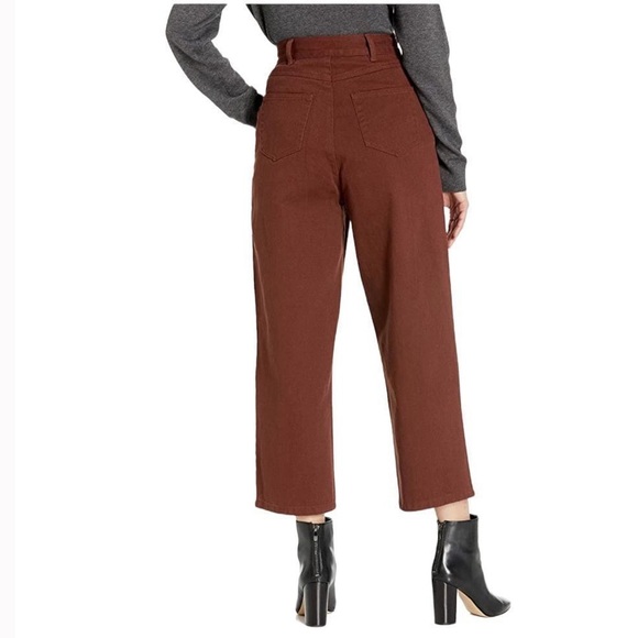 C/Meo Collective Between the Lines Crossover Waist Chocolate Brown Cropped Jeans - Picture 2 of 10